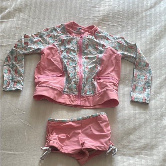 Kids Swim Cabana Life Set - Pink and Green - Picture 1 of 4